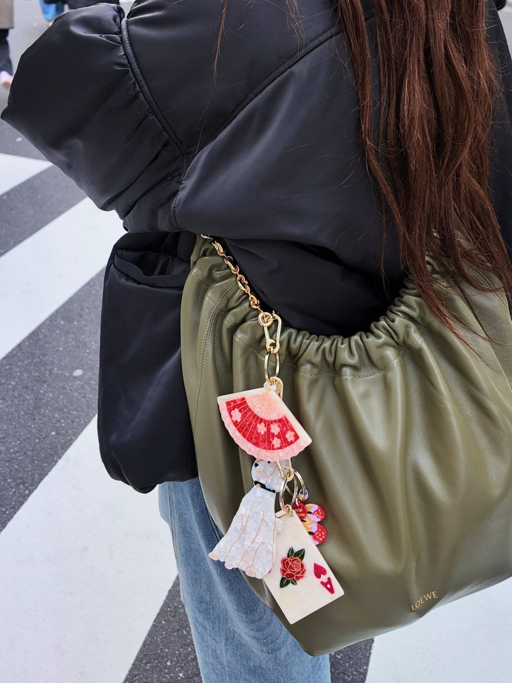 Hand-painted Ace of Hearts Bag Charm + Keychain Eco-Friendly