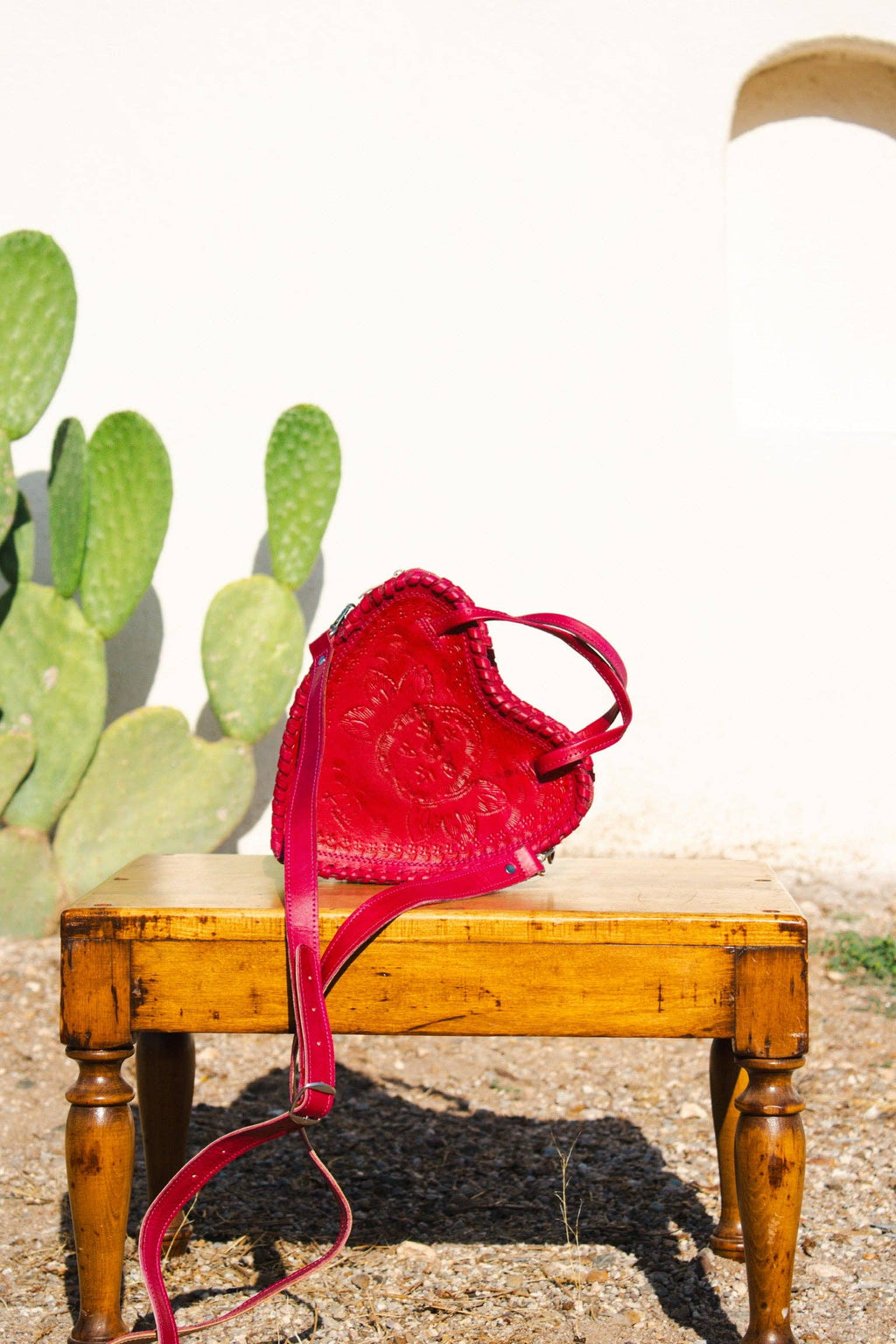 Red Heart Leather Purse