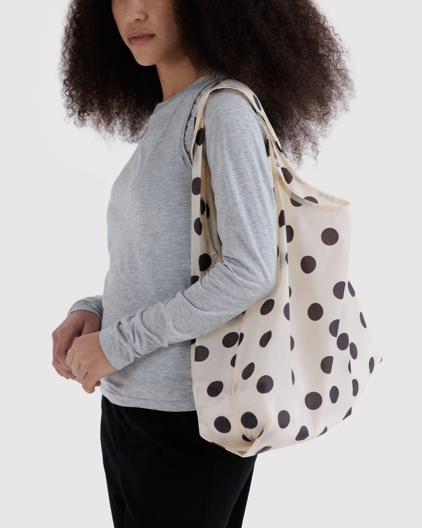 Standard Baggu - Cream + Black Polka Dot