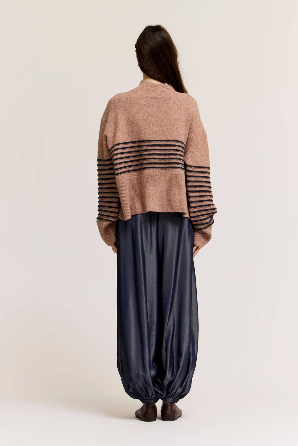 Satin Harem Pants - Indigo