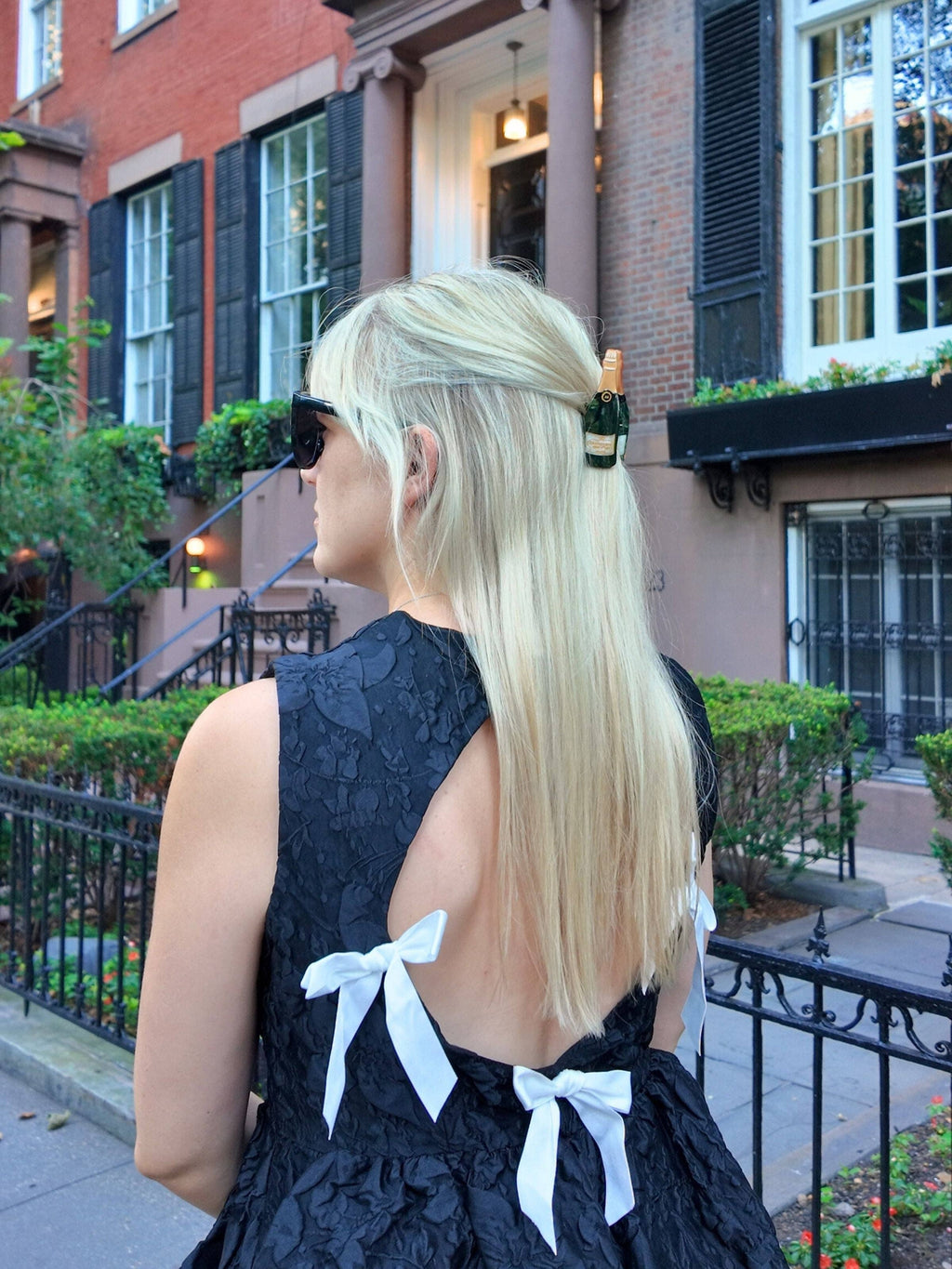 Hand-painted Champagne Claw Hair Clip