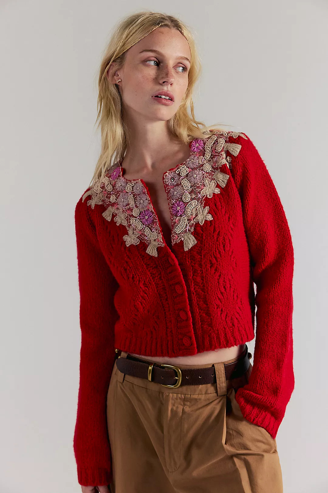 Pixie Cardigan - Red