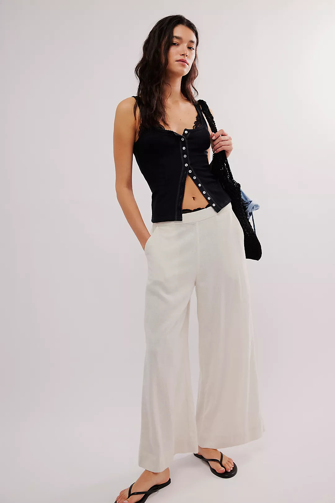 End Game Pointelle Tank - Black