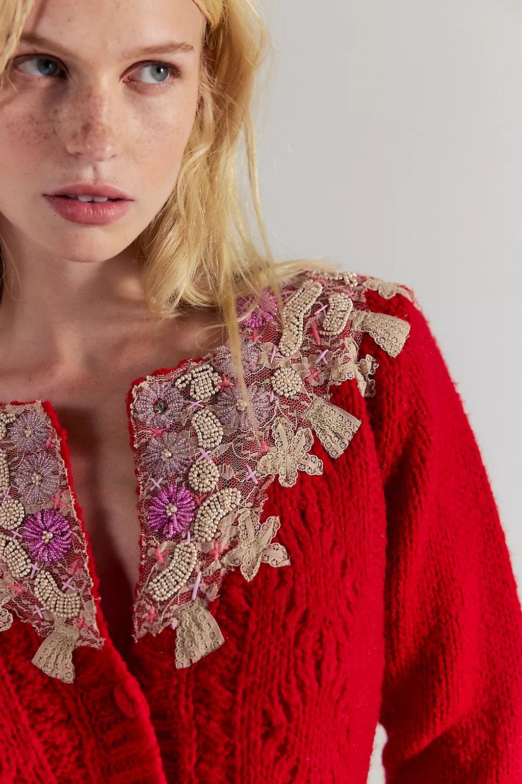 Pixie Cardigan - Red