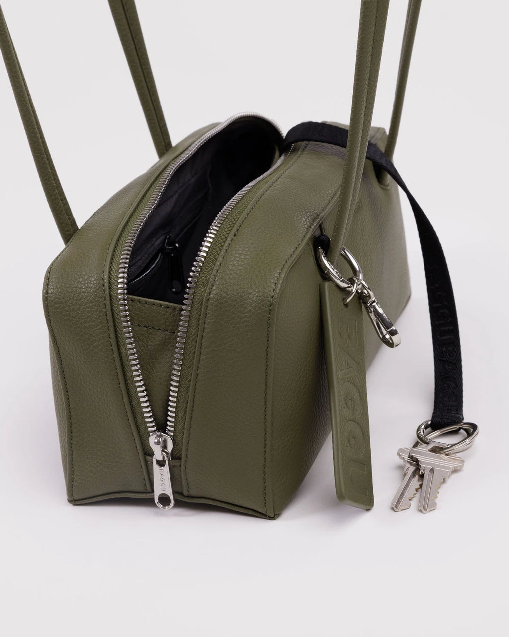 Small Recycled Leather Bowler Bag - Loden