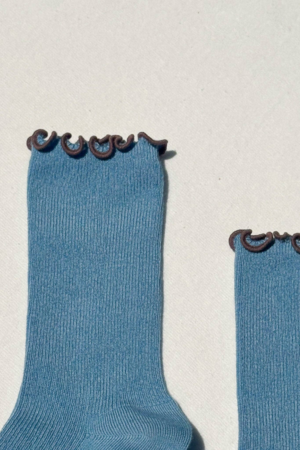 Ruffled Modal Socks - Powder Blue