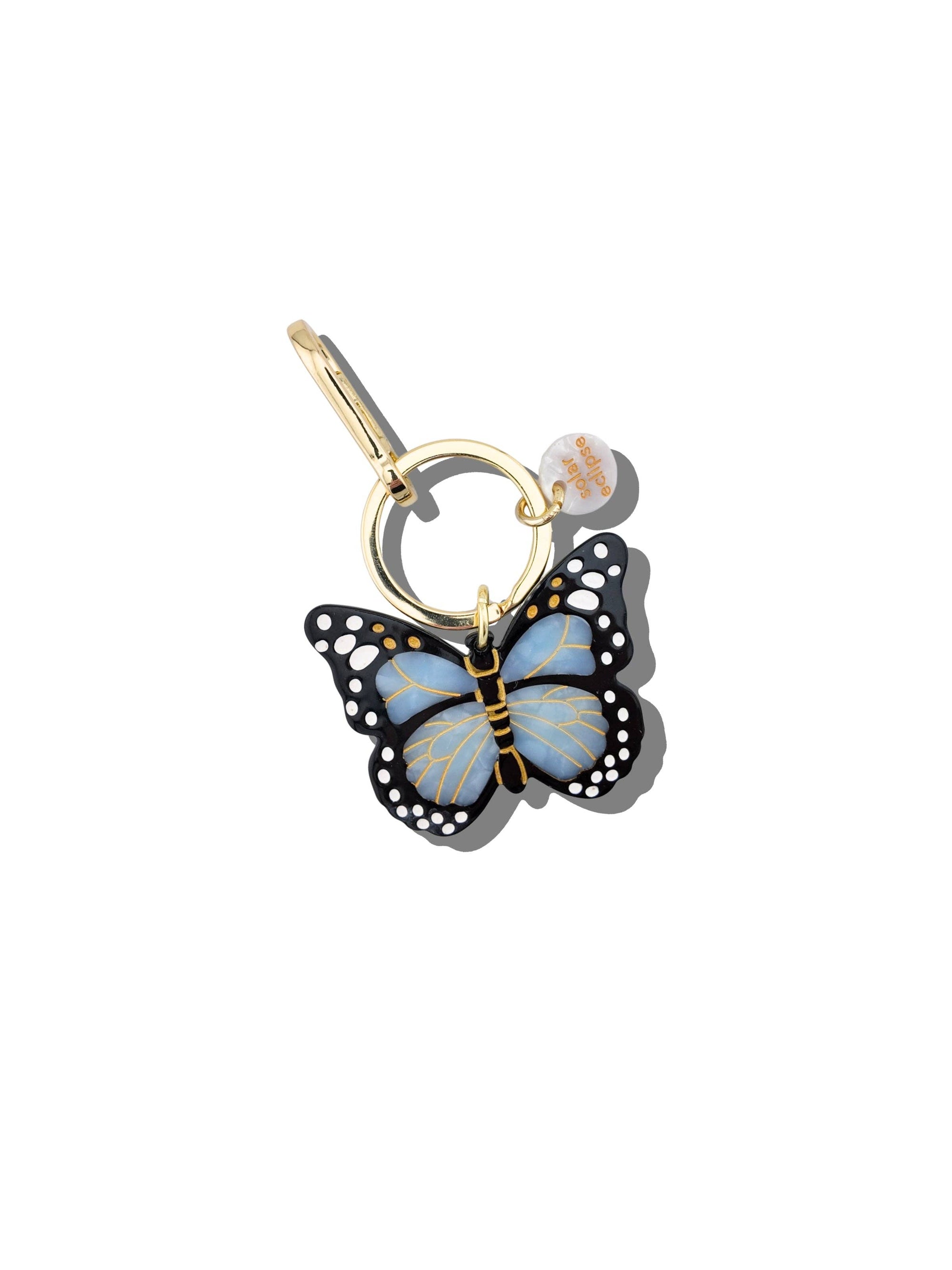 Hand-painted Monarch Butterfly Bag Charm + Keychain