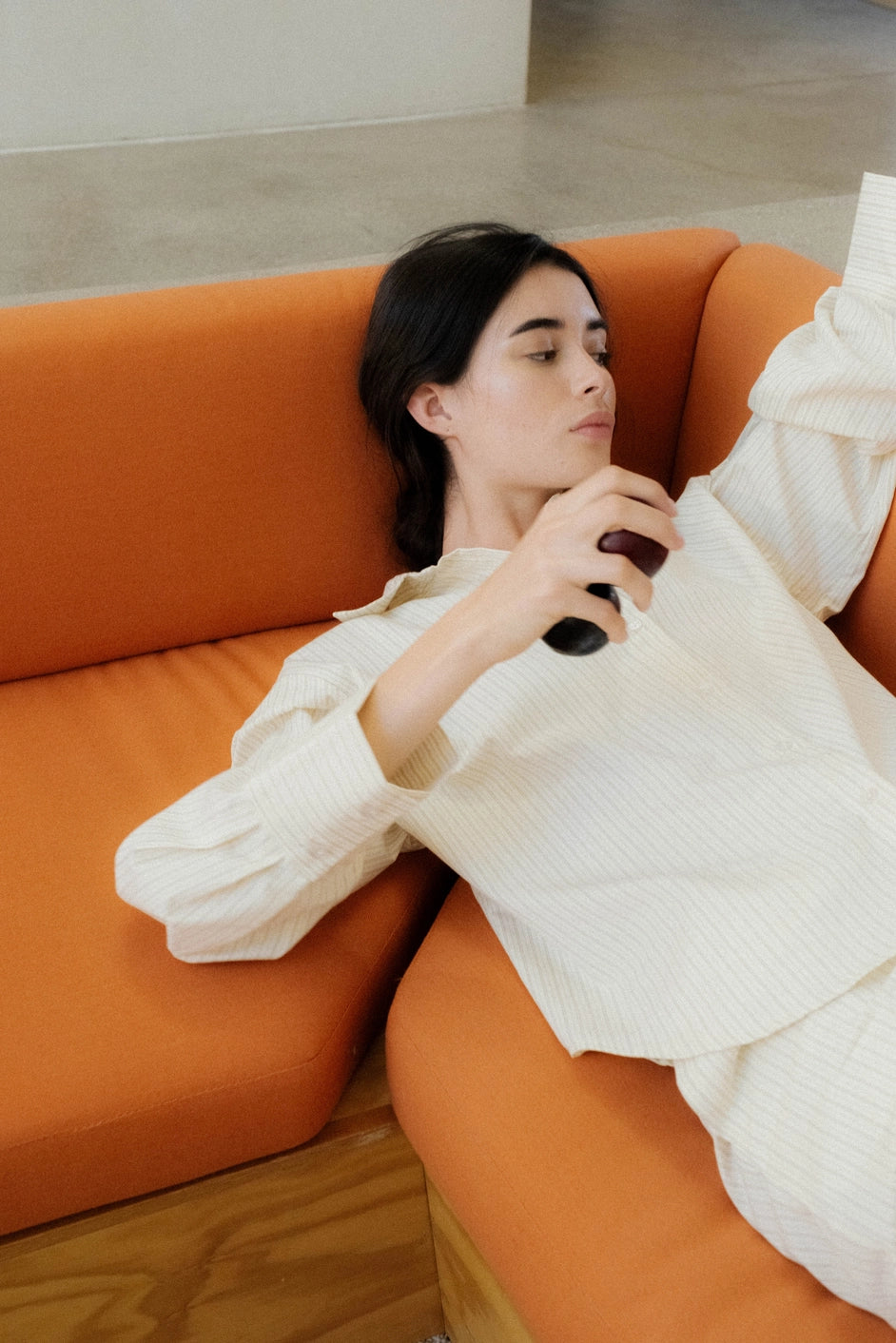 The Avery Top - Ivory Stripe