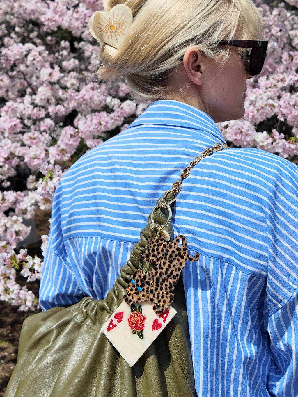 Hand-painted Ace of Hearts Bag Charm + Keychain Eco-Friendly
